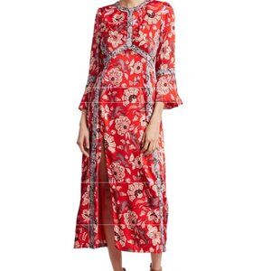 Cinq a Sept Floral with Snake Print Trim Dress - Size 0